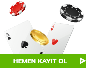Oyun kartları ve jetonlarla hemen kayıt ol butonu